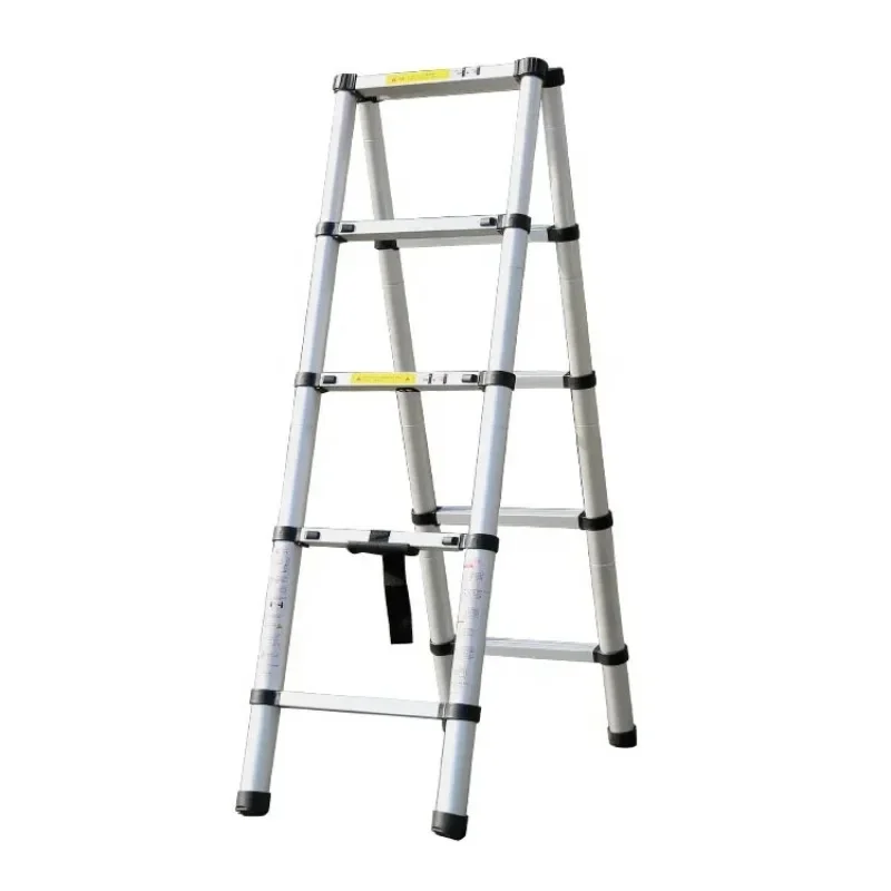 Aluminum telescopic ladder household herringbone lifting portable folding ladder double-sided engineering aluminum ladder