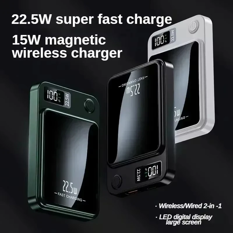 Magnetic Wireless Power Bank 200000mAh 22.5W Fast Charging External Battery Charger For Huawei Samsung iPhone PD 20W Powerbank