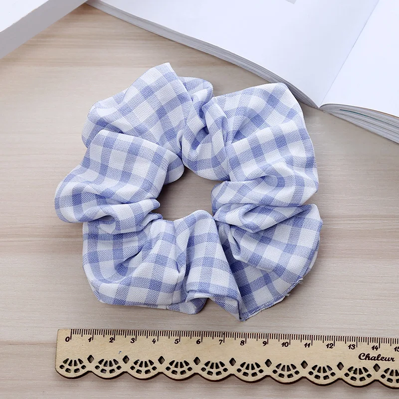 6/1pcs Hair Scrunchies Set Fashion Basic Elastic Bands Ponytail Holder Dot Stripe Scrunchy Hair Tie For Girl Women Chiffon Print
