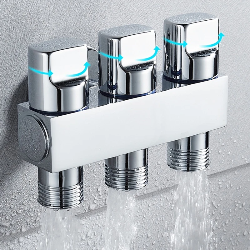 Imagem -04 - One in Three Out Angle Valve Interruptor Independente Three Way Toilet Multifunction Valve Três Controle Faucet Máquina de Lavar Roupa