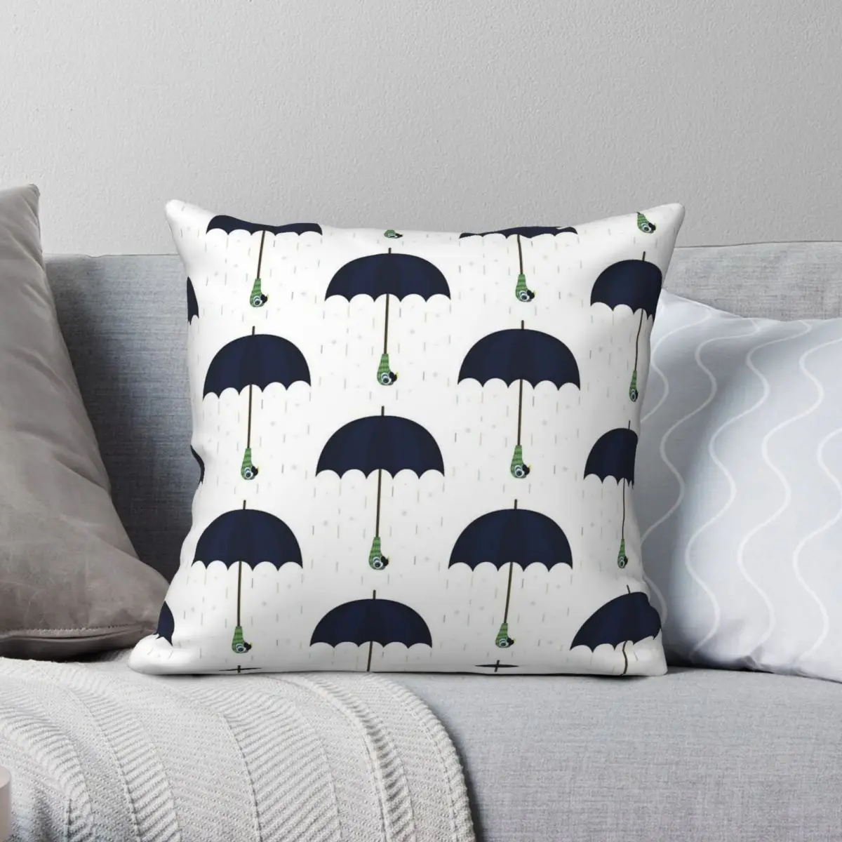 Mary Poppins Umbrella Square Pillowcase Polyester Linen Velvet Pattern Zip Decorative Pillow Case Home Cushion Cover Wholesale