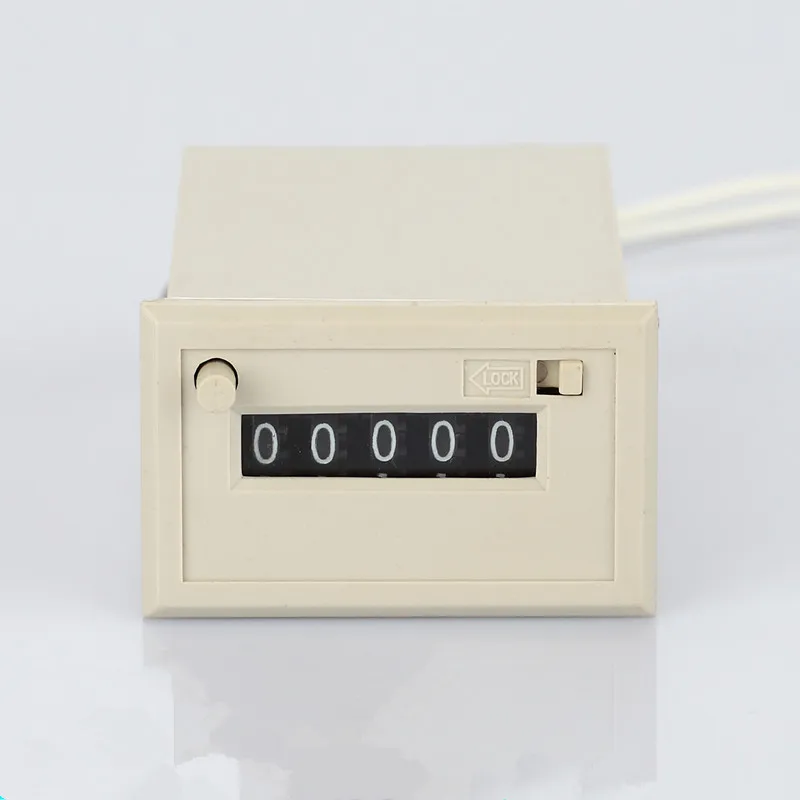 1PC Electromagnetic Counter Switch 5 Digit For Counting With Interval Reset 24/110/220V