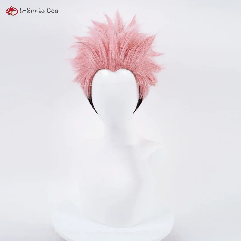 28cm itadori Yuji ryomen Sukuna cosplay wig short pink black itadori Yuji anime wigs heat resistant synthetic wigs wig cap