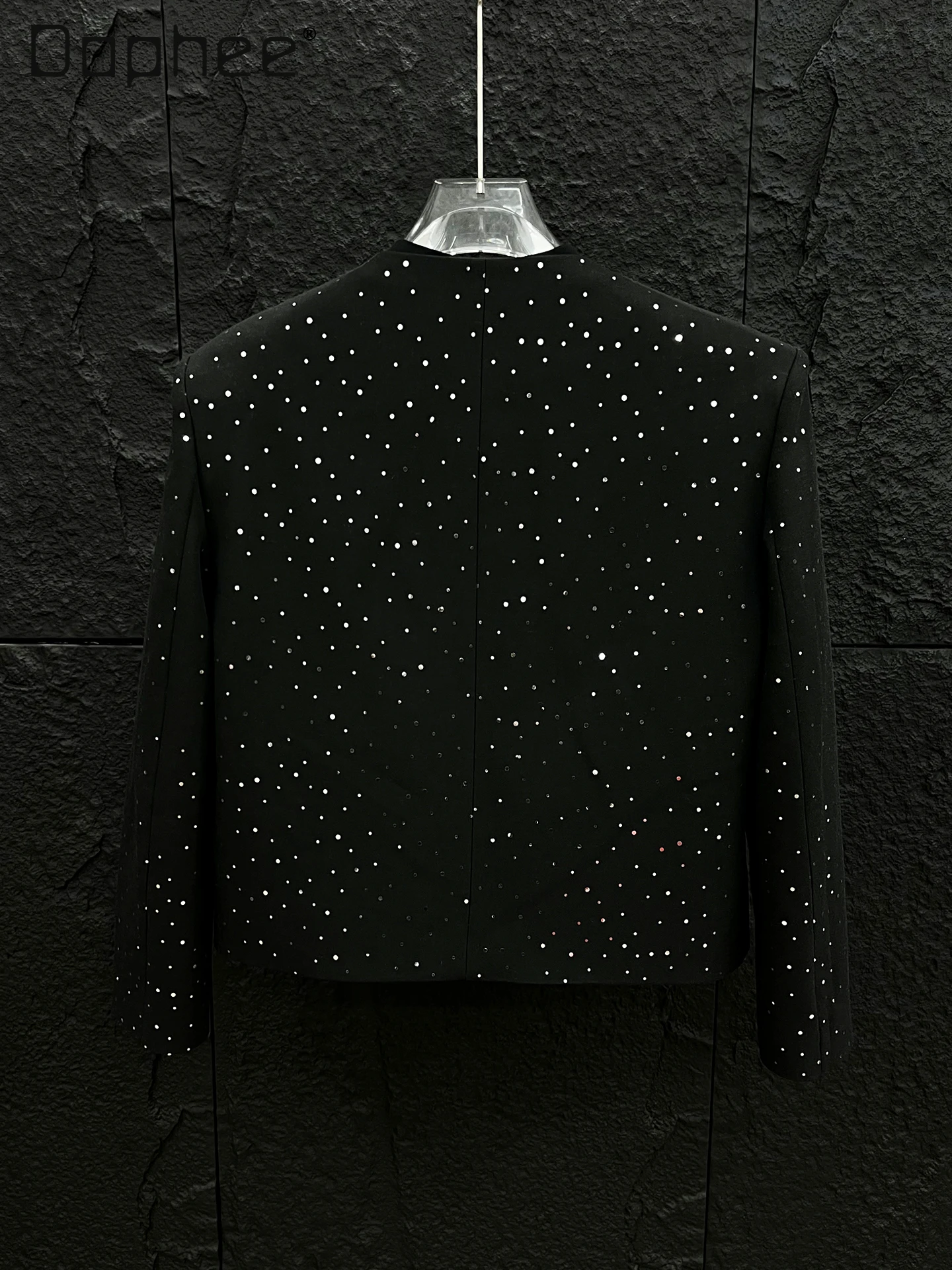 Spring Autumn New Black Elegant Handsome Short Jacket for Men Trendy High-end Starry Sequins Shiny Loose Slimming Mens Jacket