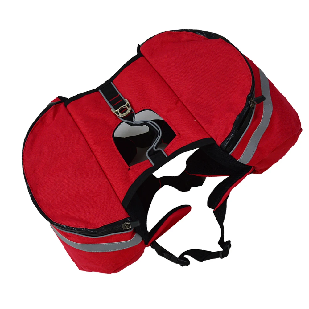 

Dog Backpack Waterproof Oxford Material Adjustable Straps Harness Fluorescent Safety Pockets Pet Supplies Rucksack