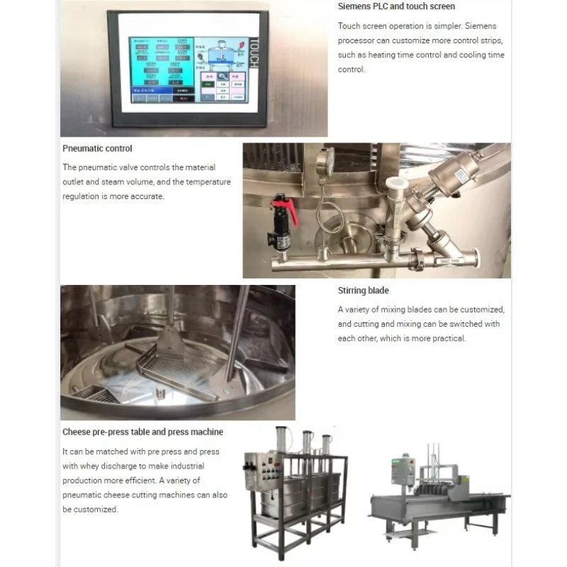 Automatic Cottage Cheese Production Line Mozzarella Cheese Processing Plant