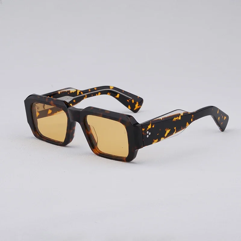 

MIGLIA Sunglasses For Men Vintage Square Acetate Luxury Designer Fashion Sunglasses Women Sun Glasses Blue Lenses
