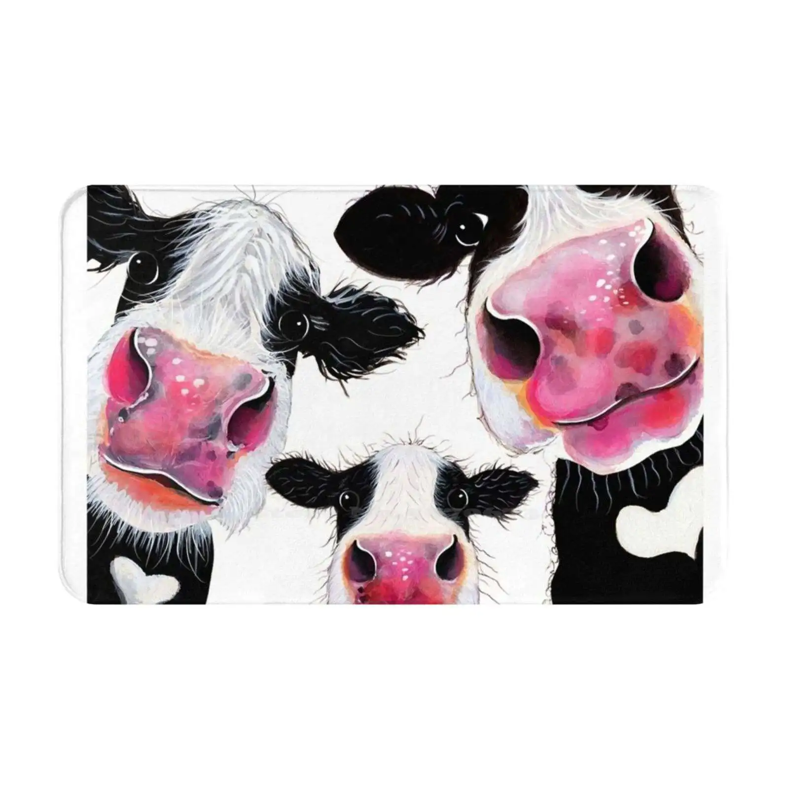 Cow Print Animal Print ' The Nosey Family ' By Shirley Macarthur Soft Cushion Car Home Carpet Door Mat Cow Art Nursery