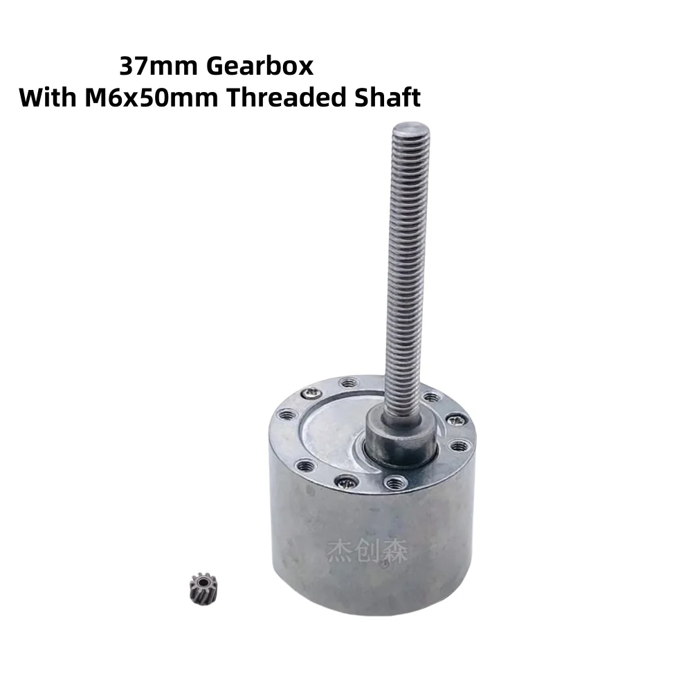 37mm Gearbox  With M6x50mm Output Threaded Shaft Connect to 520/545/555/3530 DC Motor Gear Diameter 2mm/3mm/3.17mm