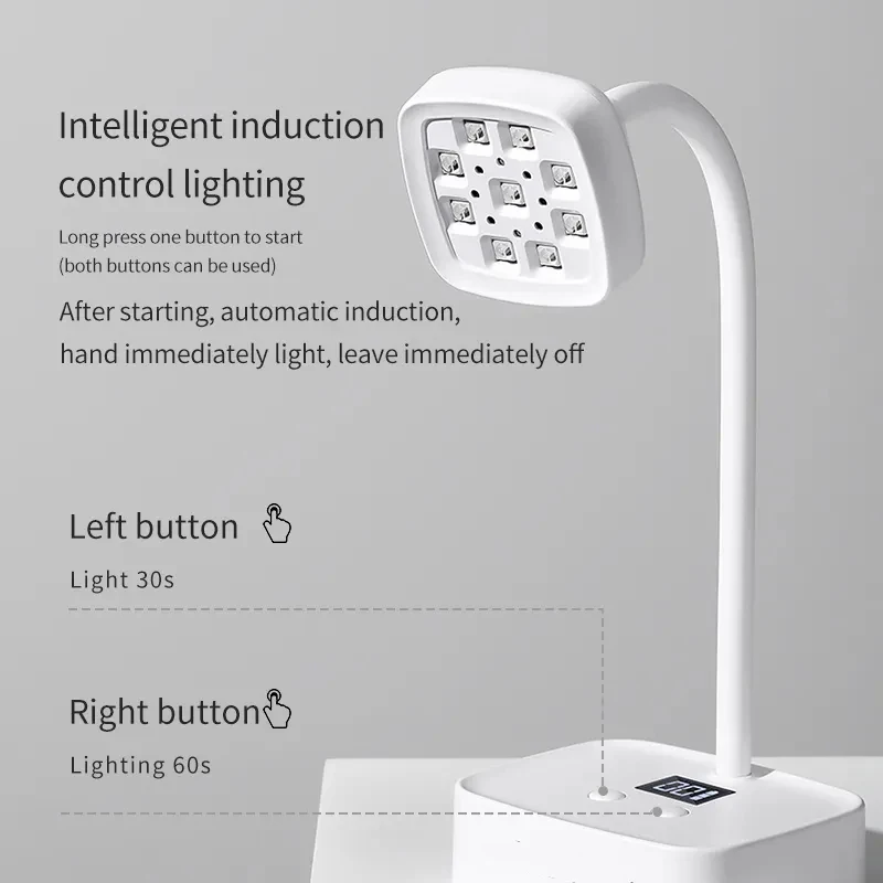 Portable Rechargeable Cordless Nail Dry Private Label Nail Uv Lamp Wireless Mini Uv Led No Touch Nail Lamp
