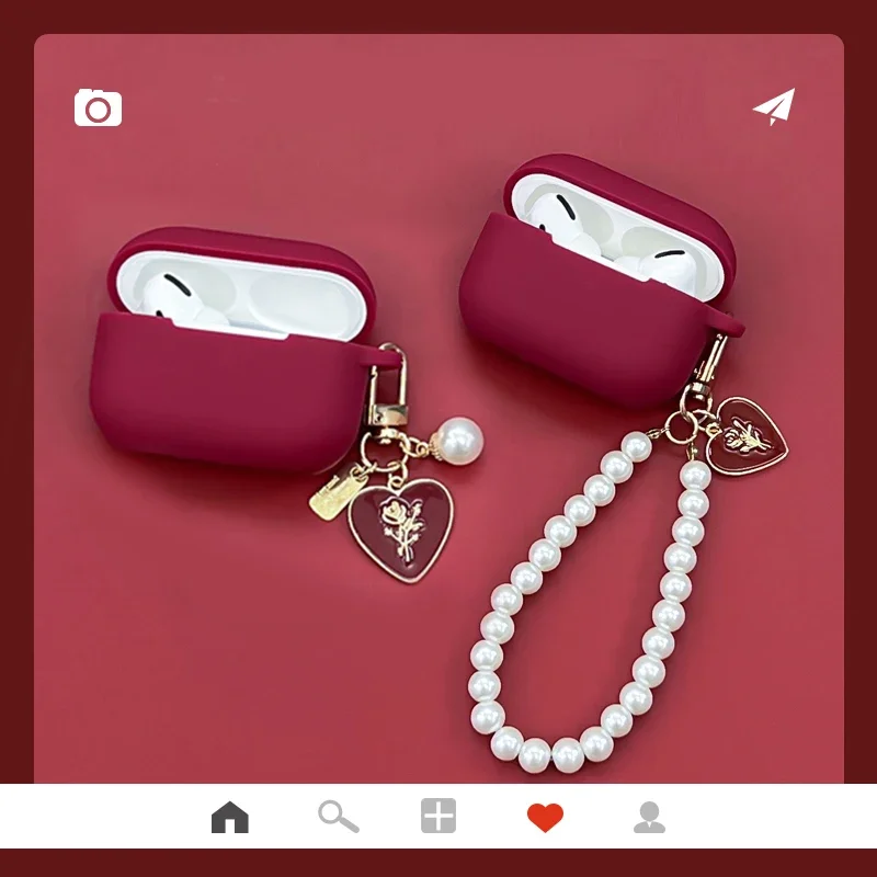 حافظة لهاتف هواوي Freebuds 5i / freebuds6i حافظة عصرية على شكل زهرة الورد كيرينغ حافظة لهاتف هواوي freebuds 5