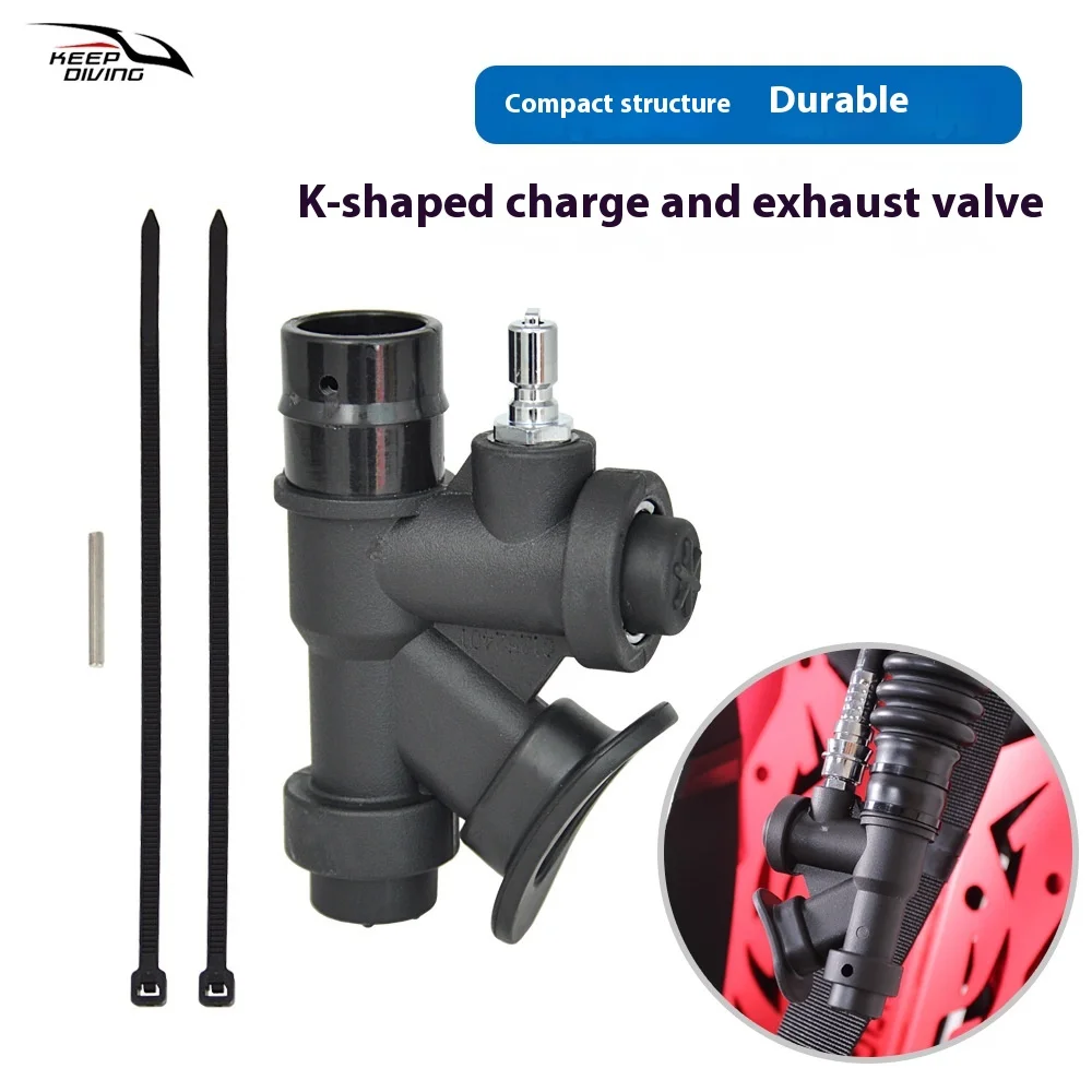 

Scuba Diving Back Fly Side Jacket BCD Low Pressure Inflator and Exhaust Valve K-shaped Valve Drain Valve Deep Diving Equipment