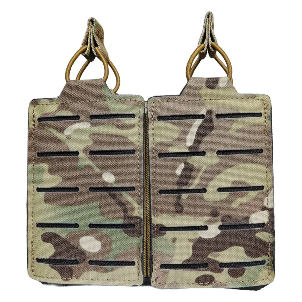 

Tactical Double Mag Pouch Laser Cut MOLLE Pouch Rifle 5.56 Magazine Pouch Bandolier Ammo Storage Bag