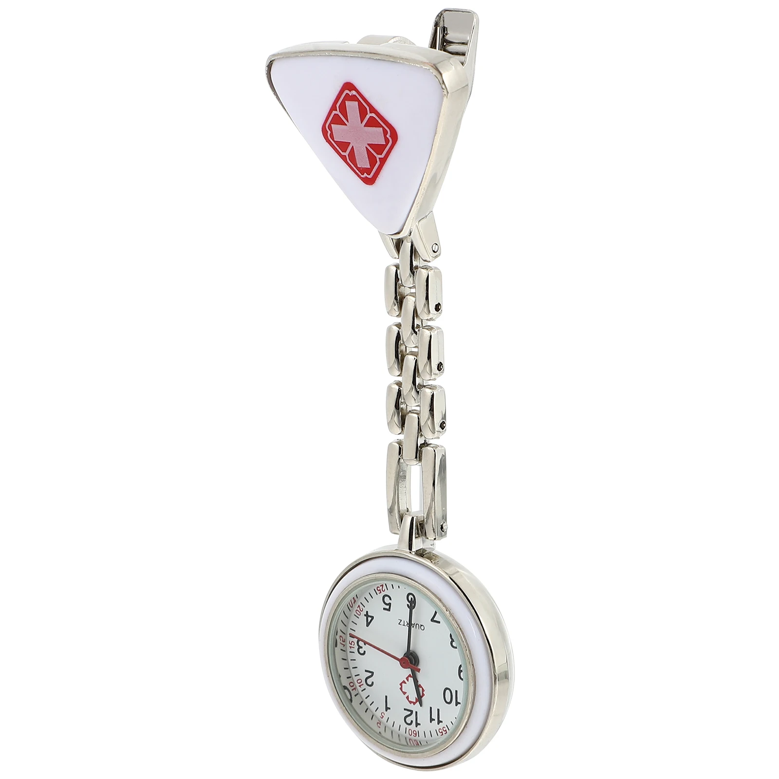 

Quartz Pocket Watch Clip on Nurse Fob Lightweight Waterproof Creative Hanging Decorative Portable Triangle Movement
