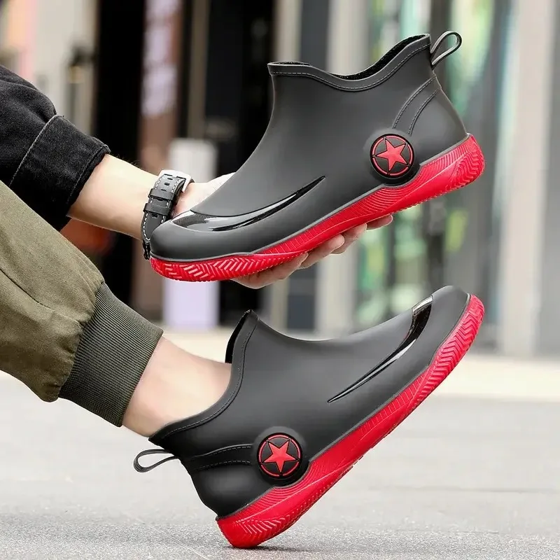 Men's Rain Boots Outdoor Waterproof Garden Galoshes Non Slip Rubber Kitchen Shoes for Men Fishing Water Shoes Botas Para Lluvia