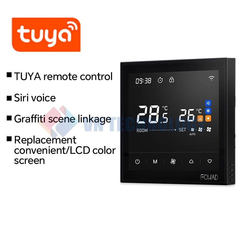 Tuya Mijia Fresh Air Remote Switch Central Air-Conditioning Intelligent Controller Panel Fan Coil LCD Thermostat