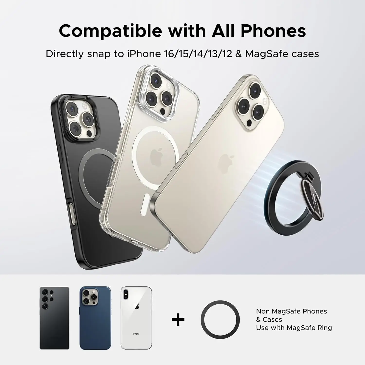 UGREEN Magnetic Phone Grip Phone Holder Universal Strong 360 rotation Magnetic Ring Phone Stand for MagSafe iPhone