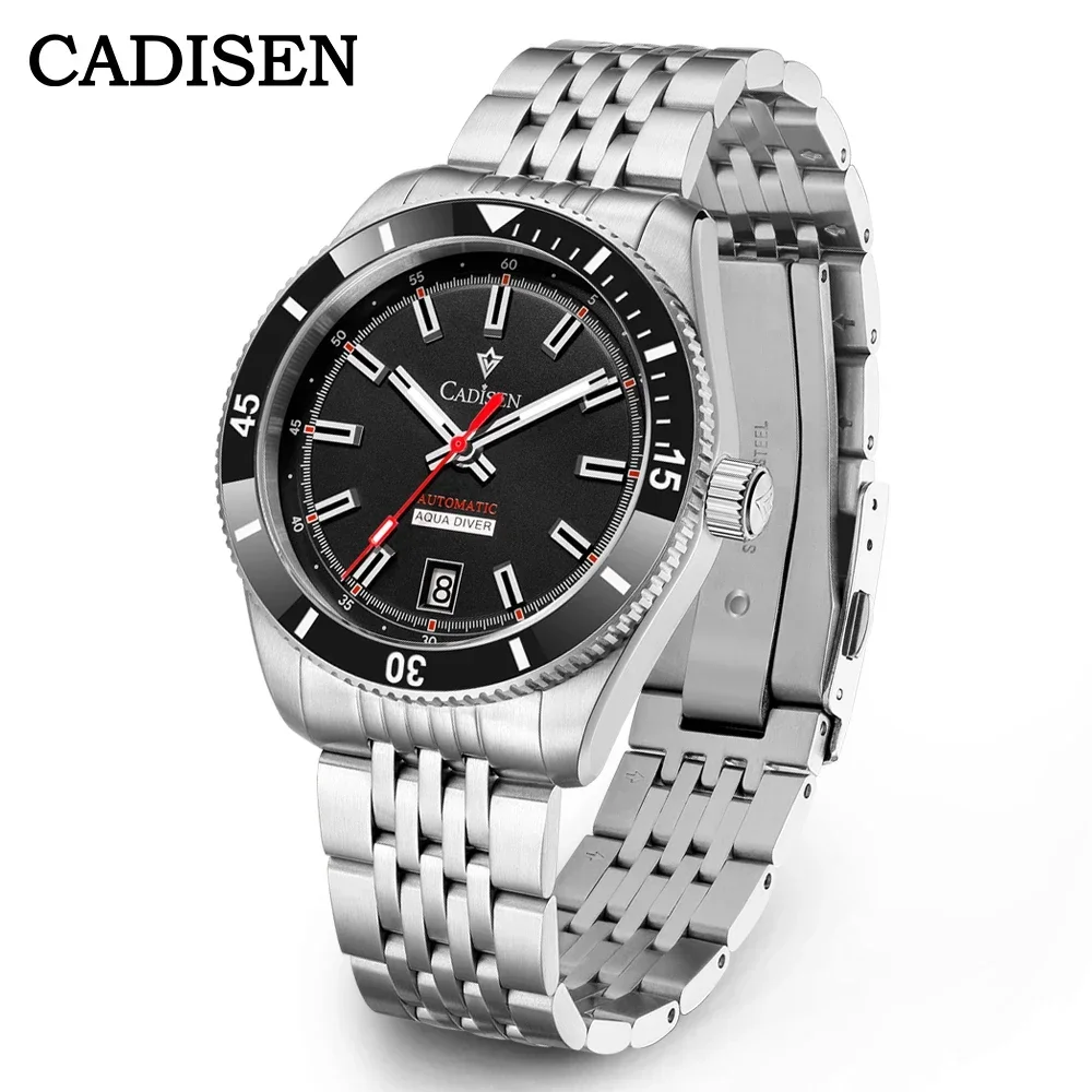 CADISEN New Men's Watches Mechanical Wristwatch For Men Automatic Watch Men Japan NH35A Ceramic Bezel 10Bar Waterproof Clock