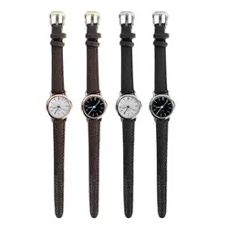 Korean Fashion Watch Leather Strap Casual Quartz Watch Simple Lovely Square Dial Watch Wristwatch