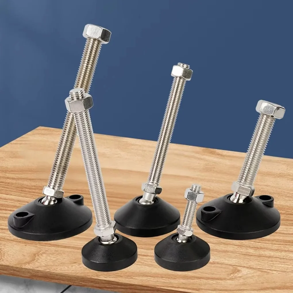 1Pcs M8 M10 M12 Adjustable Leveling Feet 304 Stainless Steel Screw Swivel Base Leveling Foot Cup D40-60mm Articulating Legs