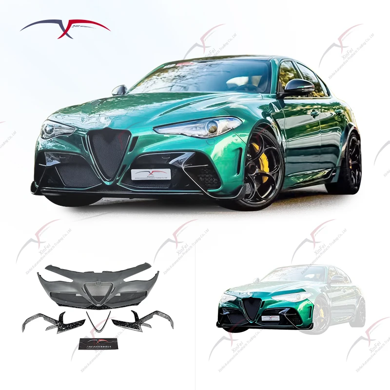 

Car Bumper Modification Carbon Fiber Front Bumper Suitable for Alfa Romeo Giulia Modified GTAM Body Kit Decorative Accessories
