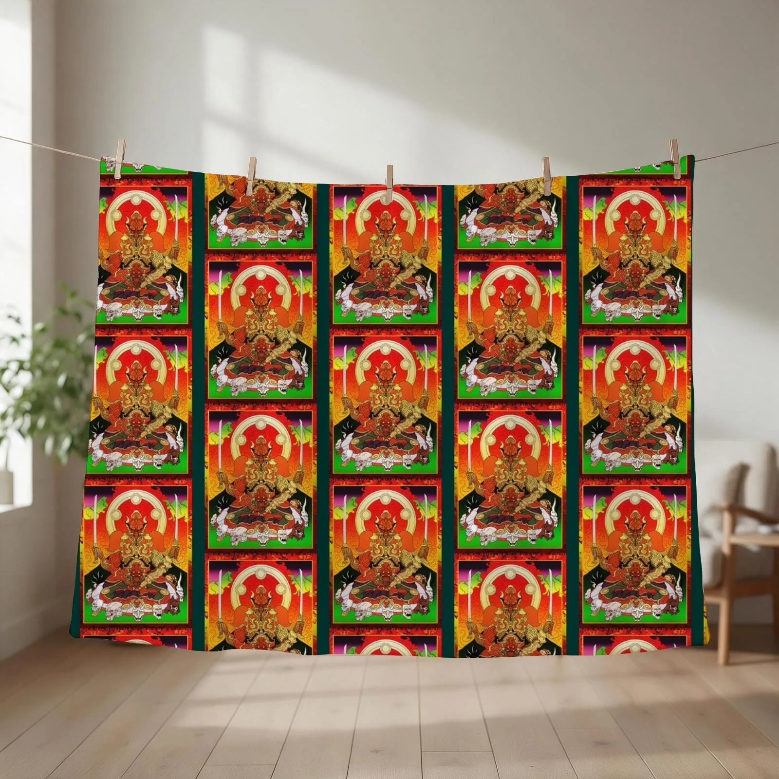 Yoshimitsu, Tekken and Soul Calibur, Buddhism Art Style Throw Blanket Designers Hairys Single Weighted Blankets