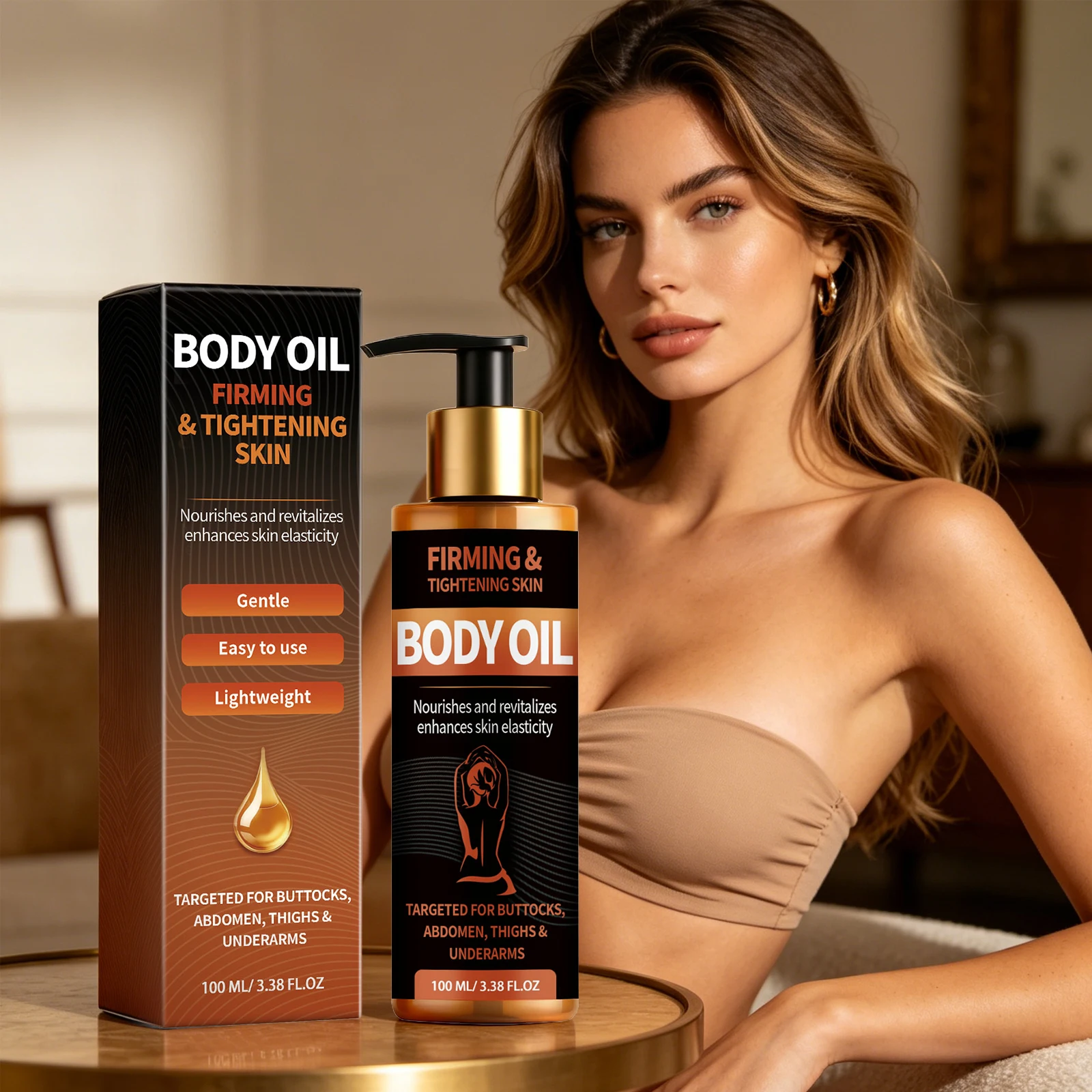 Jojoba Seed Body Firming Oil Lift Firm Skin Smooth Dry Lines Moisturize Improve Elasticity Tighten Loose Skin Body Tighten Oil