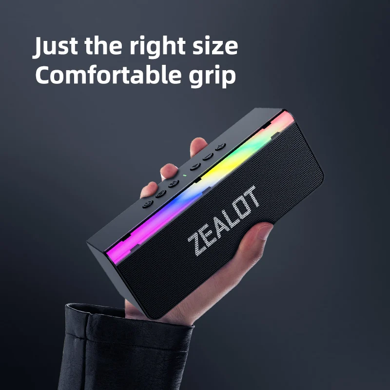 Zealot-S72 مكبر صوت بخاصية البلوتوث خارجي 20 وات صوت متفوق وباس صندوق صوت الموسيقى IPX6 مقاوم للماء 10H وقت اللعب مكبر صوت محمول