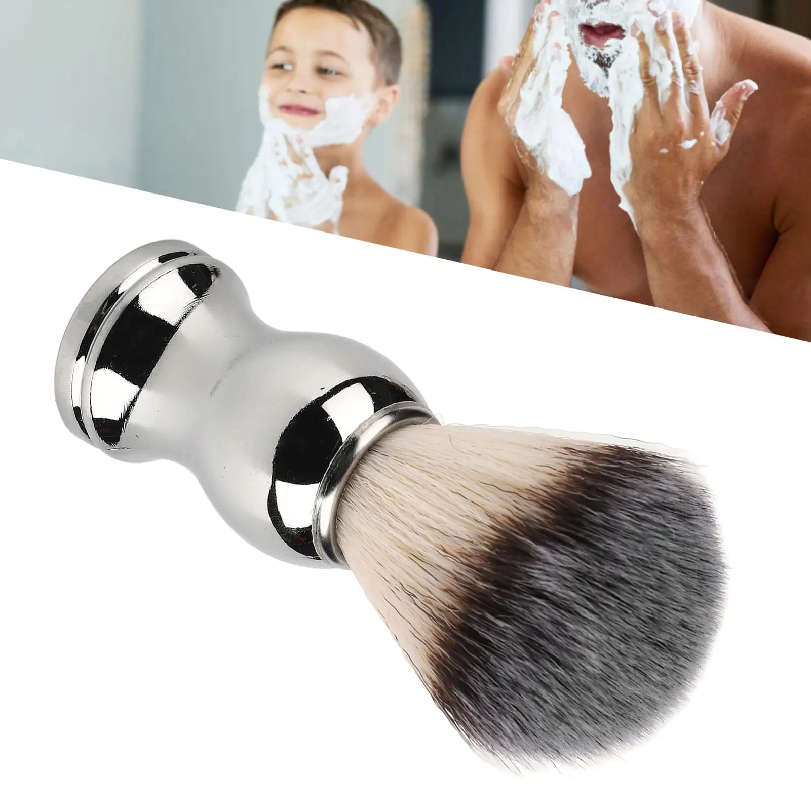 Soft Premium Bristle Shaving Brush w/ Silver Handle  Strong Cleaning Force, Hand Crafted for home Salons