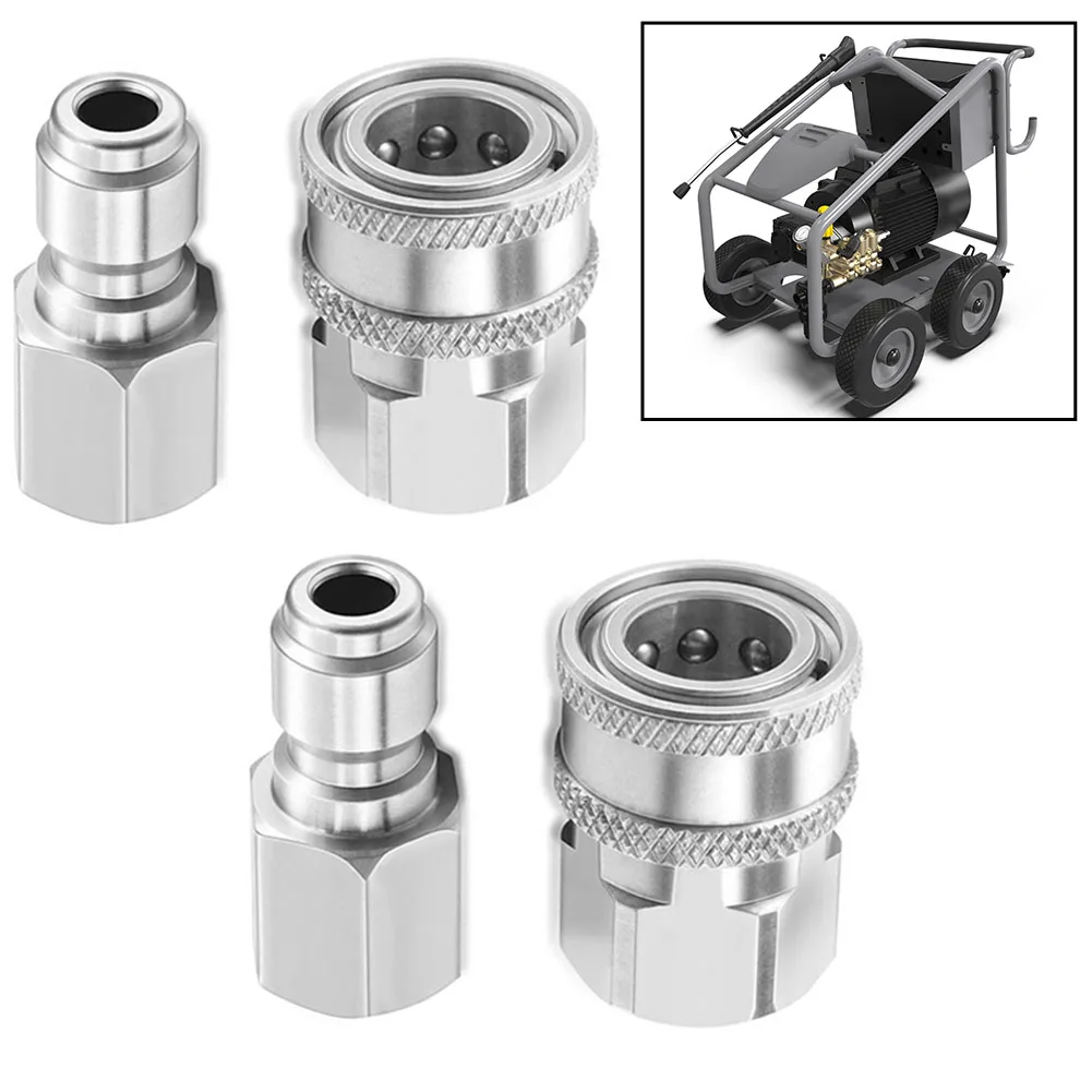 Quick Connect Pressure Washer Fittings Stainless Steel 38 Adapter Kit Washers Fittings Male And Female Adapter Set