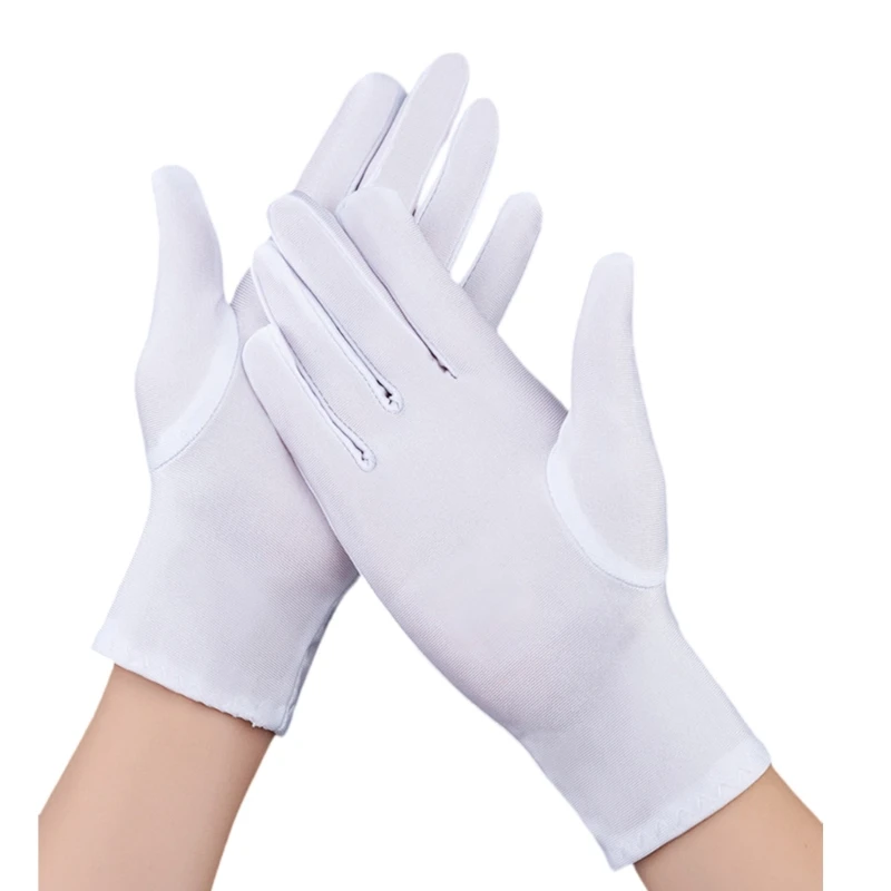 2pcs Good Qualities Presentation Gloves Spandex Gloves Nylon Cotton Gloves for Inspection, Serving, Costume, DXAA