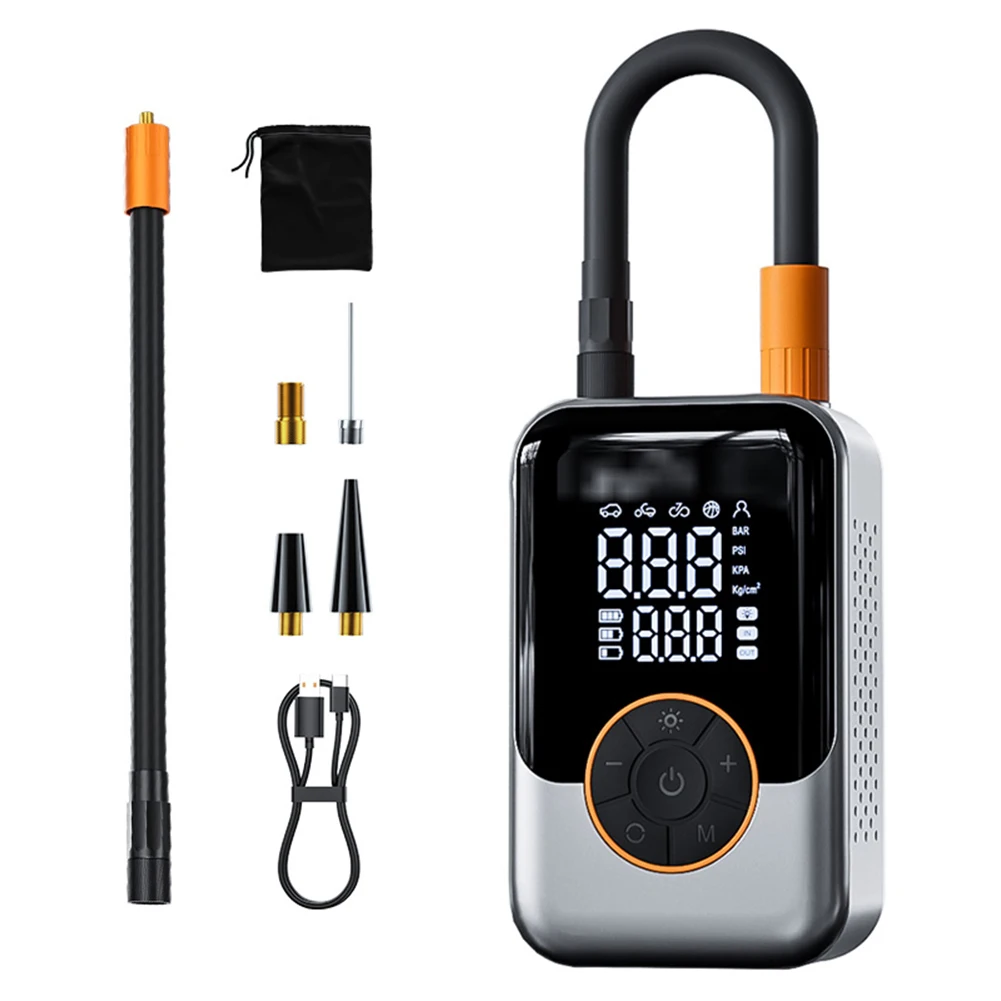 

Надувной воздушный насос Портативный электрический воздушный насос со светодиодным дисплеем Насос для накачивания шин для автомобиля, велосипеда, мотоцикла