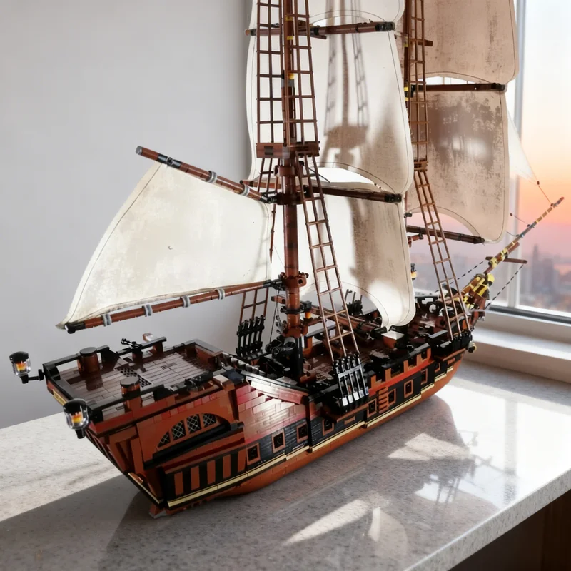 

4203 детали MOC Assassin's Creed IV Black Flag Jackdaw: Пиратская модель, конструктор, креативный подарок, DIY, декор для витрины, премиум-класс для взрослых