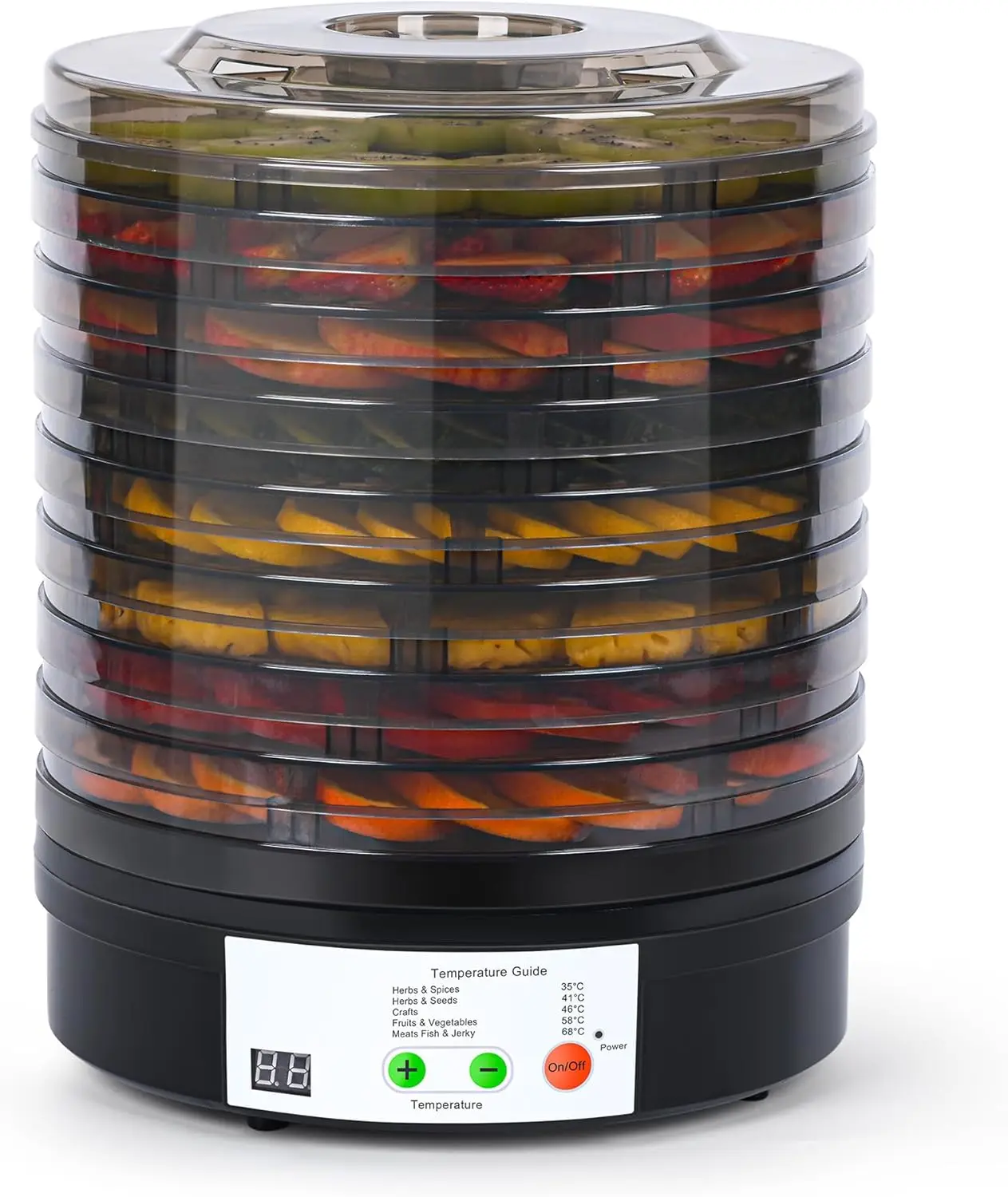 

Food Dehydrator Machine, 8 BPA-Free 11.4' Trays Adjustable Temperature Controls Dehydrater for Jerky, Herbs, Fruit, Veggies