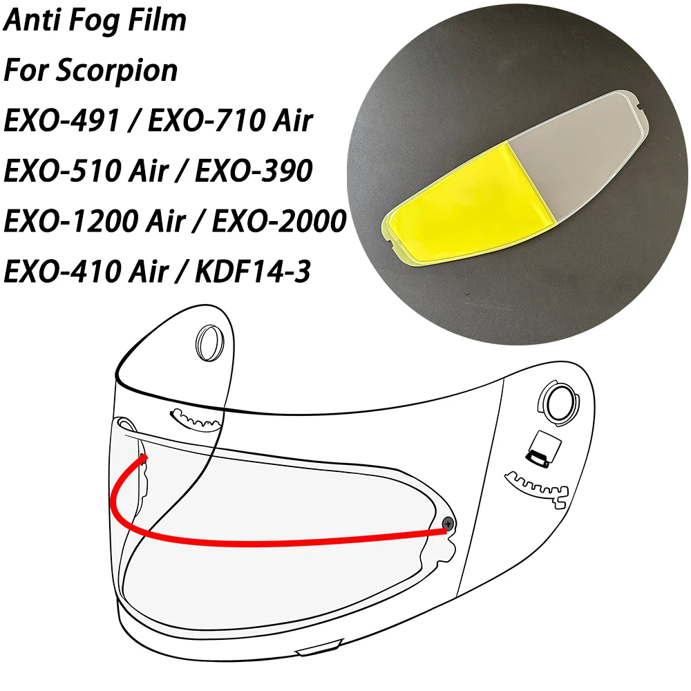 

Motorcycle Helmet Visor Anti Fog Film For Scorpion EXO 410 / 491 / 510 / 710 / 1200 / 2000 390 Visor Clear Anti-Fog