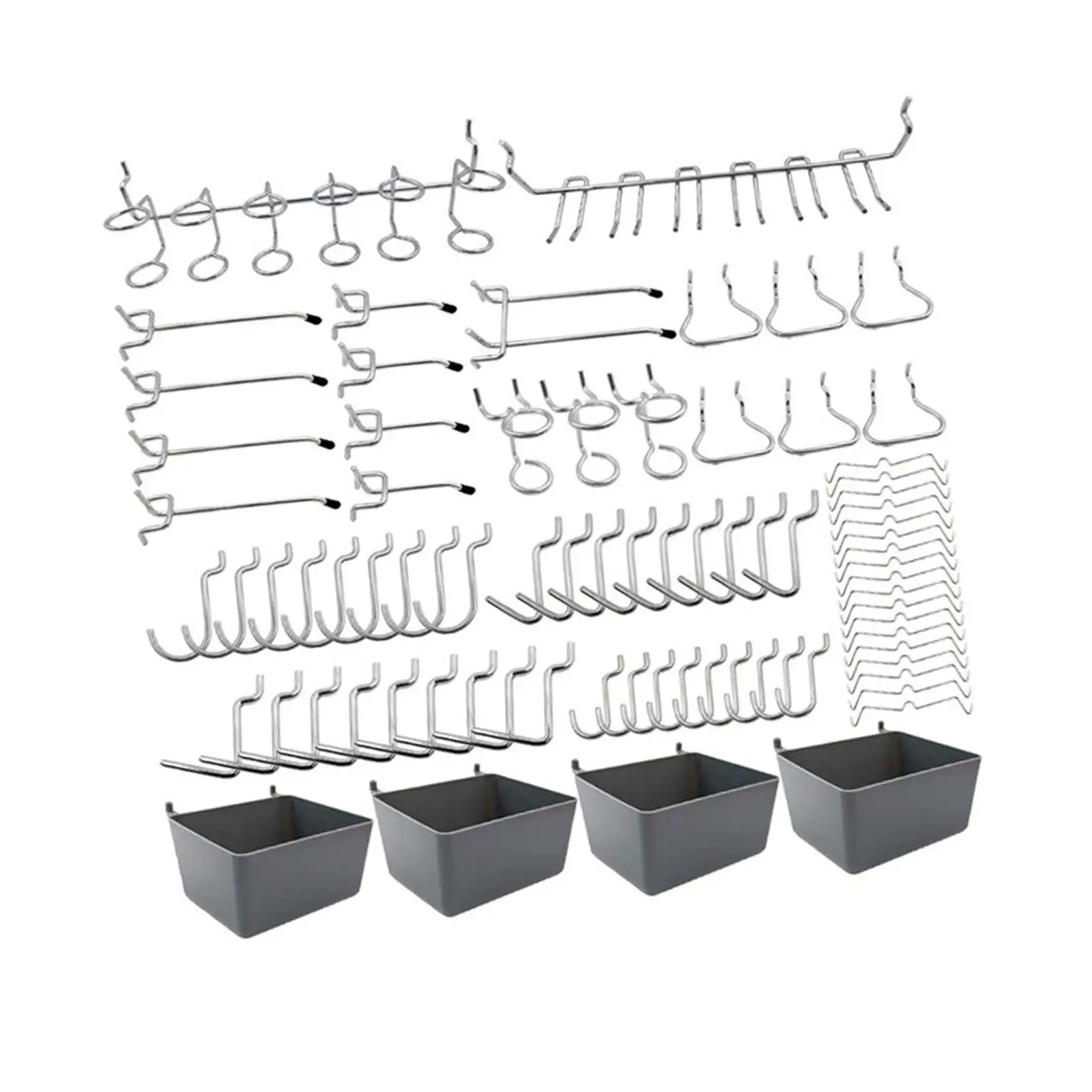 80Pcs Pegboard Hooks Assortment Set Pegboard Accessories Organizer Workbench Hanging Storage Kitchen Basement Workshop Hanger