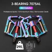 WEST BIKING MTB Bicycle Pedals Ultralight CNC Aluminium Alloy Anti-Slip Road Bike Flat Pedals Cycling 3 Bearing Bike Pedals BMX