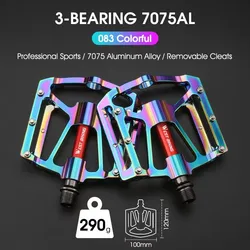 WEST BIKING MTB Bicycle Pedals Ultralight CNC Aluminium Alloy Anti-Slip Road Bike Flat Pedals Cycling 3 Bearing Bike Pedals BMX