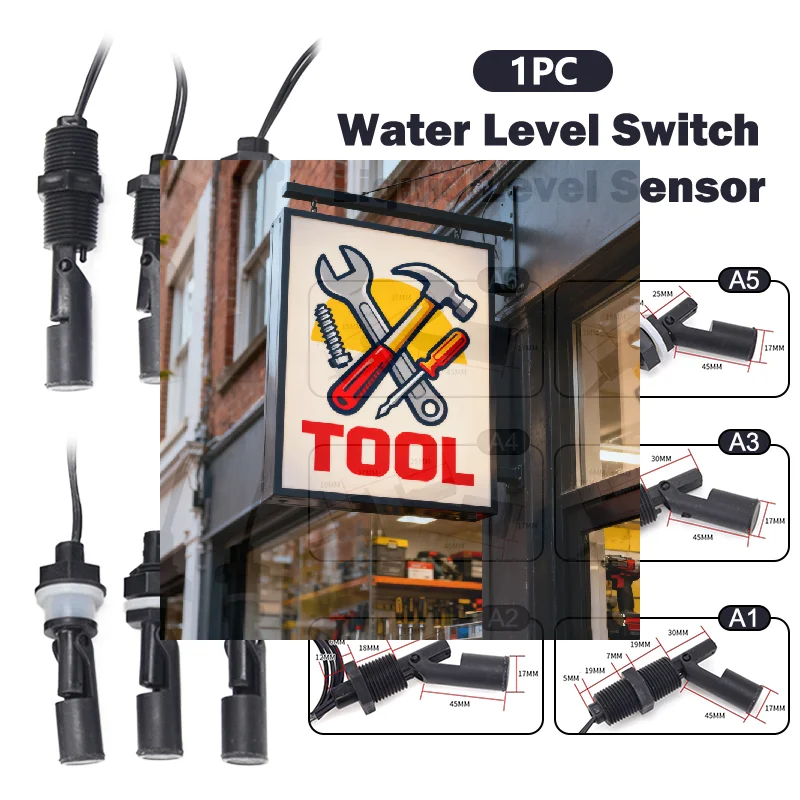 1Pc 12V-110V Water Level Switch Liquid Level Sensor PP Plastic Ball Float Switch Water Level Switch