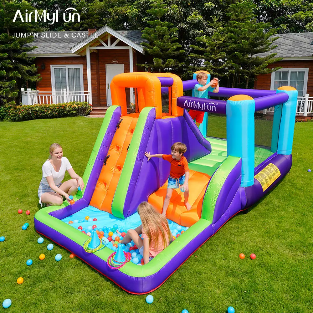 Hot selling factory home indoor and outdoor children's party games slide toy swimming pool inflatable castle