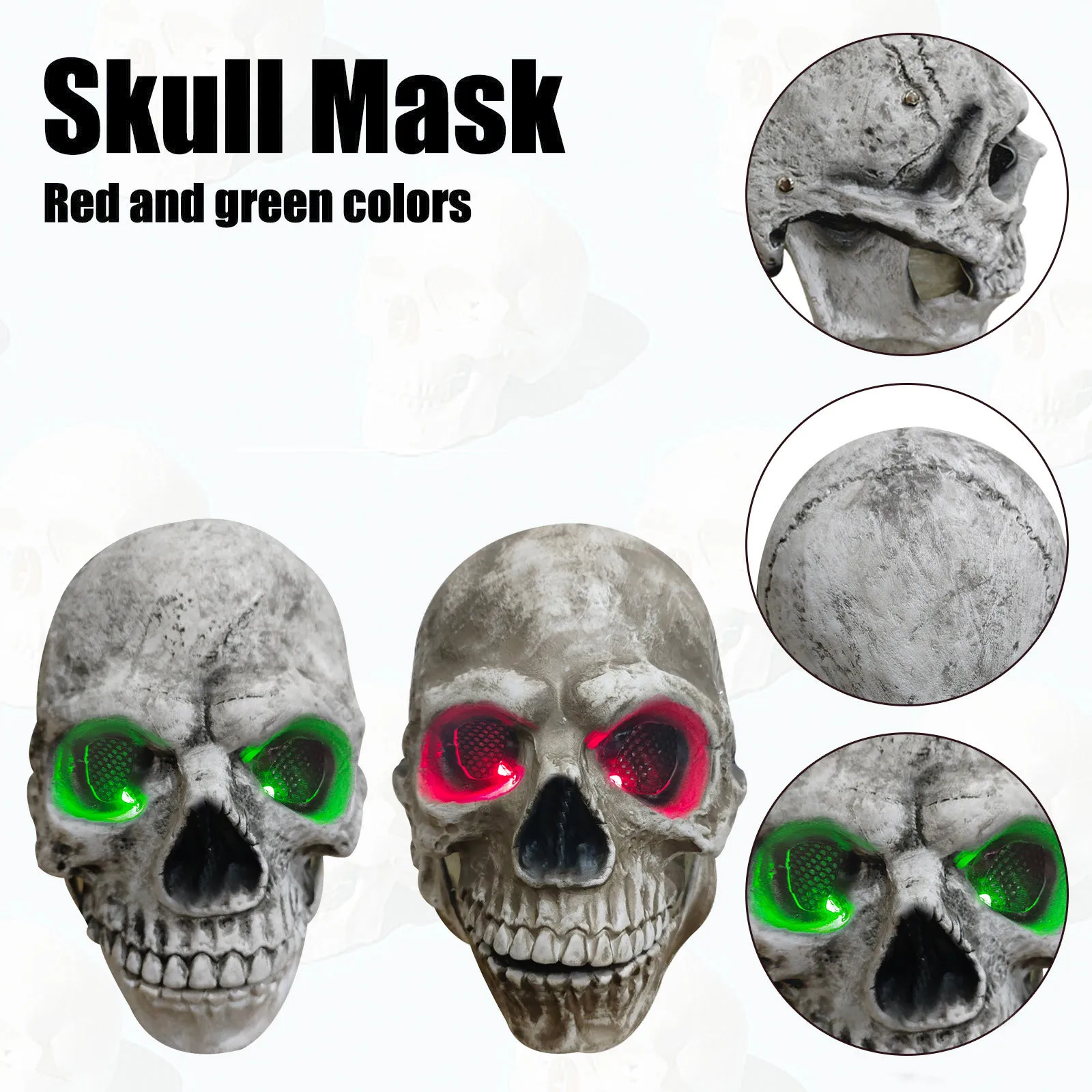 

Новая маска черепа на всю голову с подвижной челюстью, головной убор, светящиеся глаза, маска ужаса, Хэллоуин, карнавальный костюм, реквизит