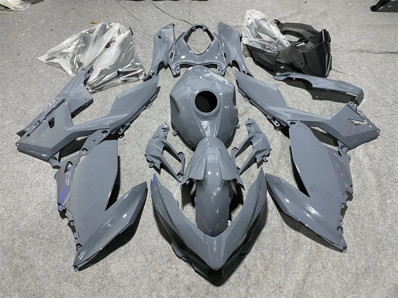 Motorcycle fairing fits Ninja 400 2018 2019 2020 2021 2022 2023 ZX400 18 19 2021 22 23 Year fairing Grey motorcycle housing