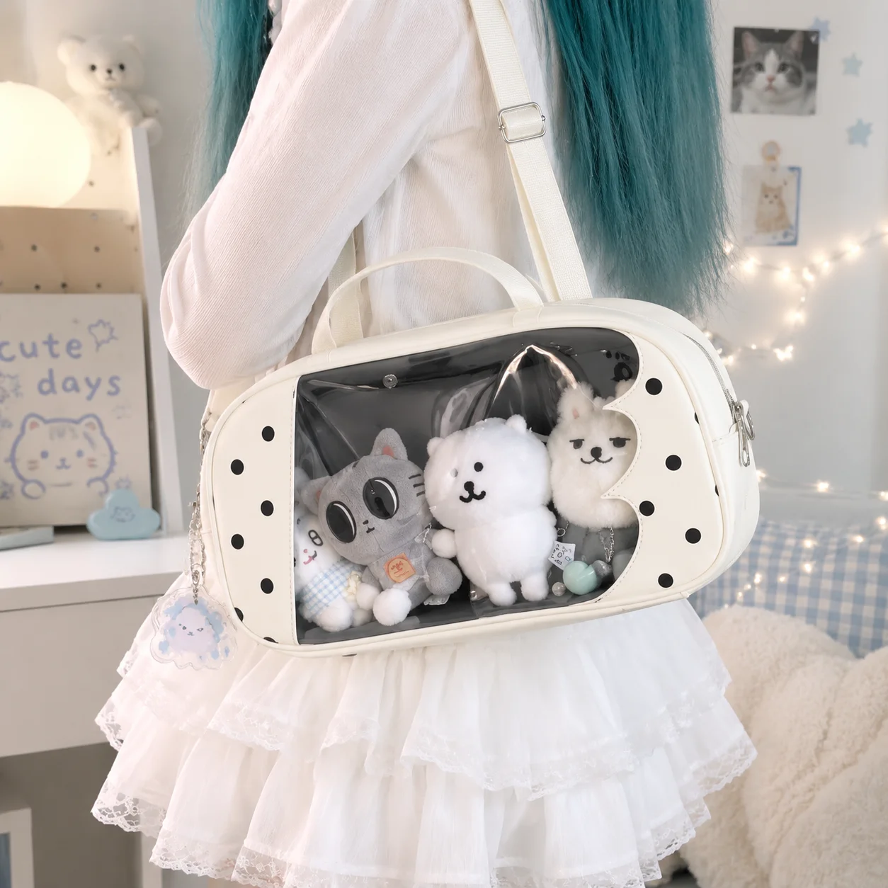 2026 Angel Wing Bag Cute Manga Style Handbag Adjustable Crossbody Shoulder Bag Casual Travel School Bag For Girls Kawaii Gift