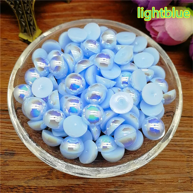 Wholesale 4 /6 /8mm Half Round Pearl Bead Flat Back Scrapbook for Craft 22colors