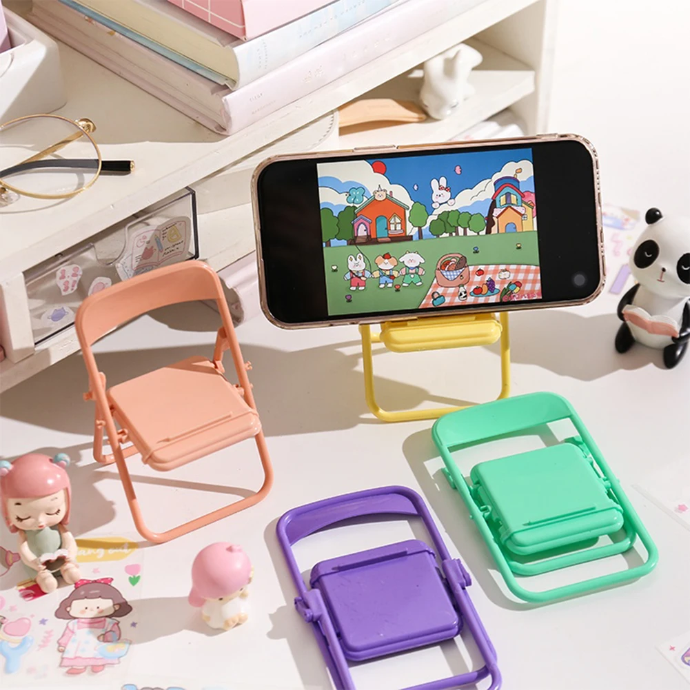 Support de téléphone réglable pour mini chaise, support de téléphone de bureau mignon, support de tablette Kawaii, support de bureau coréen