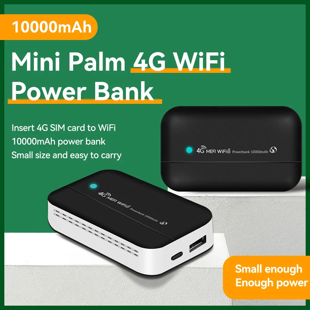 

4G LTE Mobile Router Type-C USB Hotspot Portable Power Bank WIFI with 10000mAh PW100