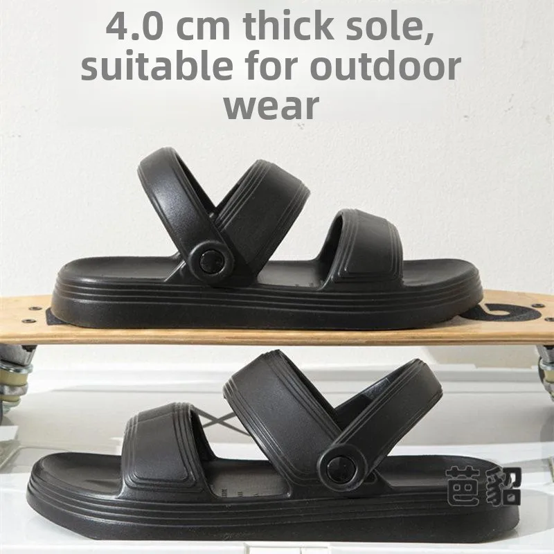 Men's Summer Casual Wear-Resistant Slippers Outdoor Thick Bottom Anti-Slip Lightweight Comfortable Fashionable Beach Sandals