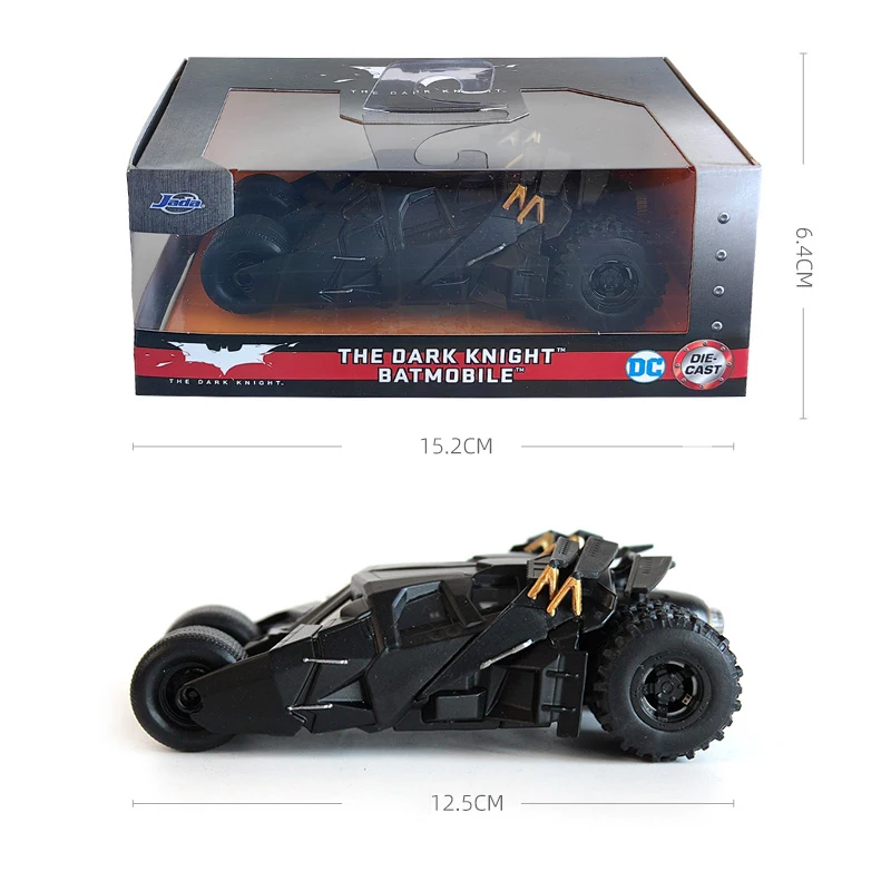 JADA 2008 The Dark Knight Batmobile 1:32 DieCast Model - Semi Flat Black with Free-Rolling Wheels