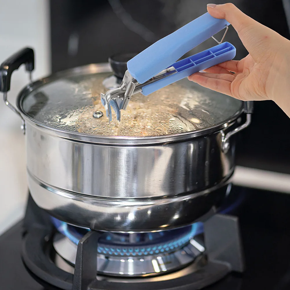 4Pcs Heat-Resistant Plate Lifter Set – PP & Stainless Steel Hot Bowl, Pan, Pizza Dish Gripper with Anti-Scald Design