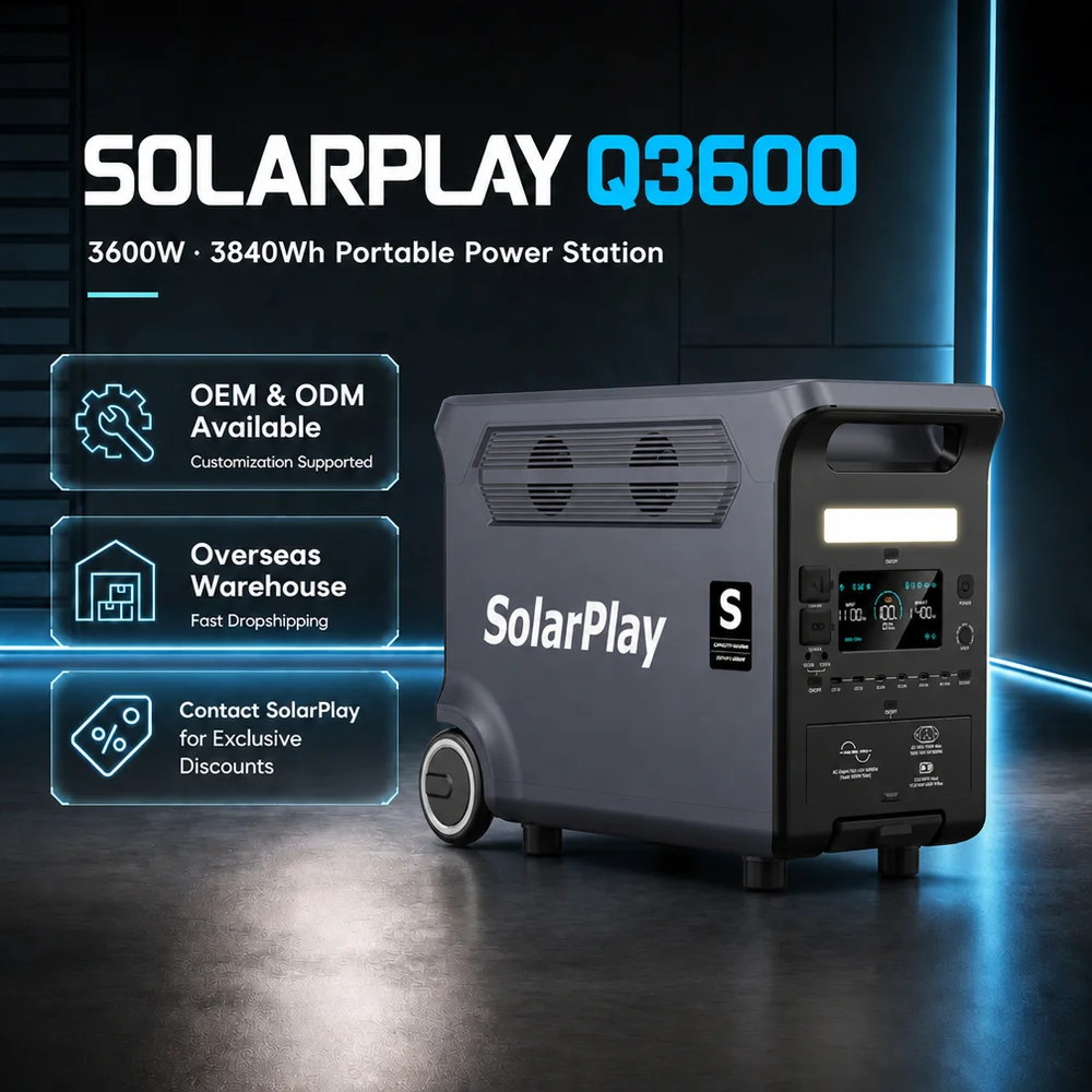 3600W Solar Generator Powers Your Home and Outdoors with 3840Wh LiFePO4 Battery UPS Backup and Fast MPPT Charging